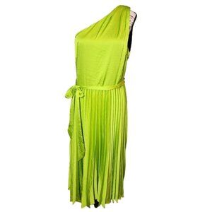 Maggy London Women's Lime Green One-Shoulder Dress US10